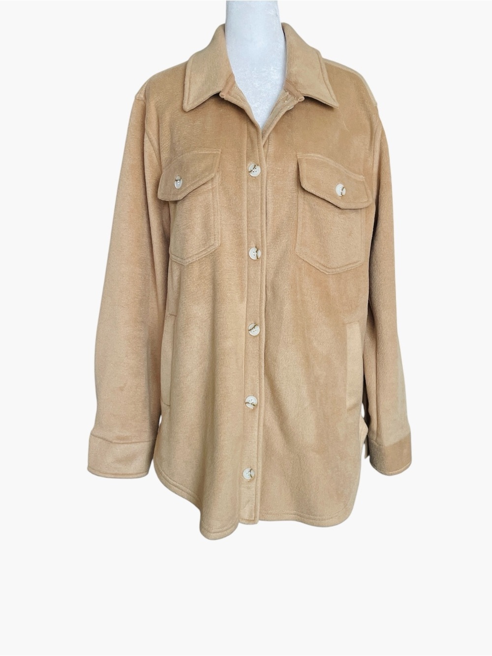 Thread & Supply Camel Brown Fleece Shirt Jacket Size M